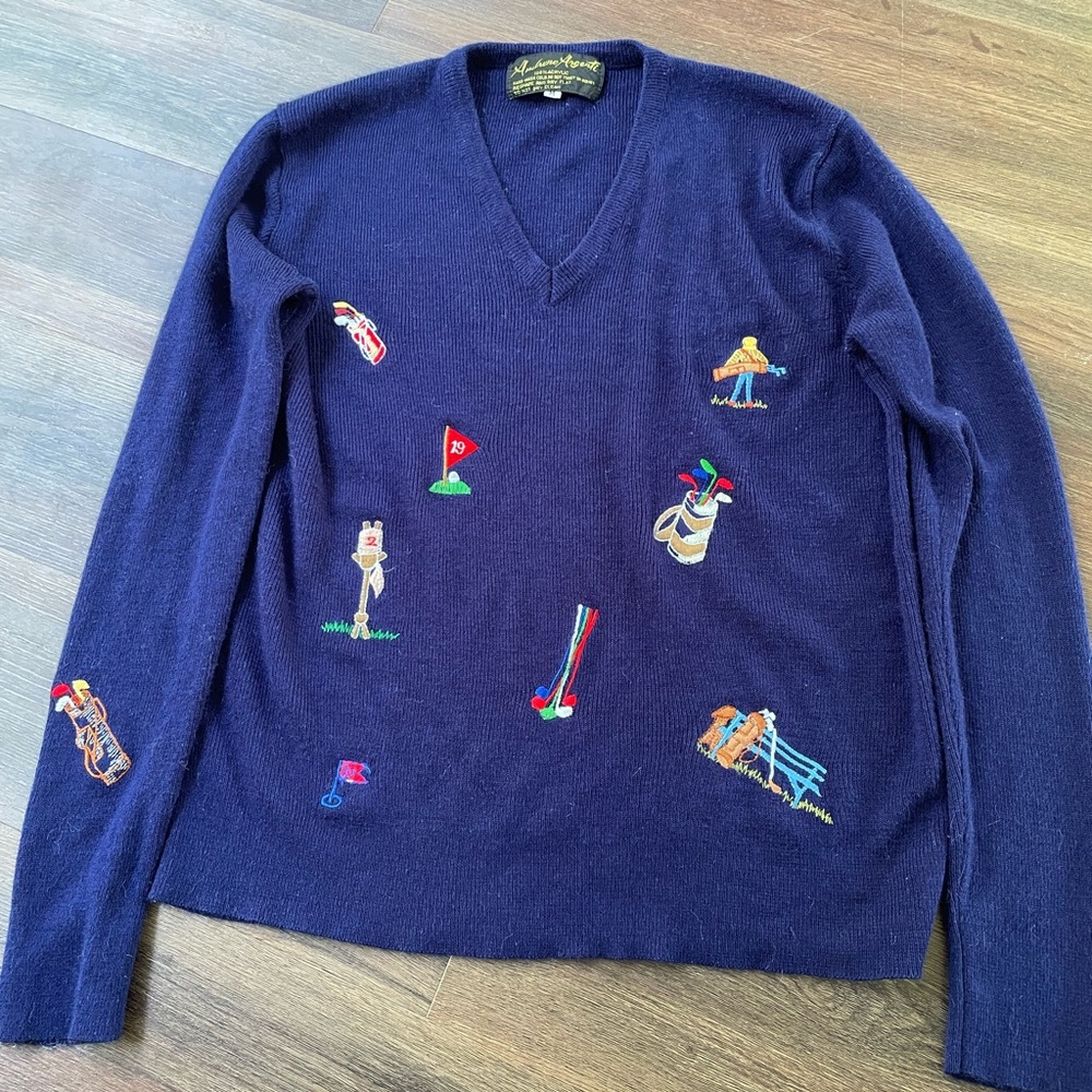 Women’s Vintage Andreno Argenti Embroidered Golf Sweatshit